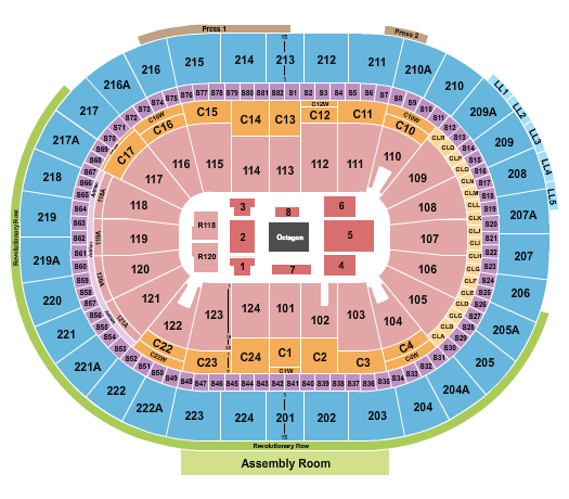 Xfinity Mobile Arena UFC Seating Chart